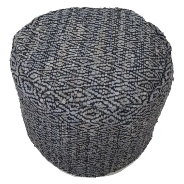 PUFF DAMASCEK OKRĄGŁY 50X50X40 cm (90% SKÓRA / 10% BAWEŁNA)